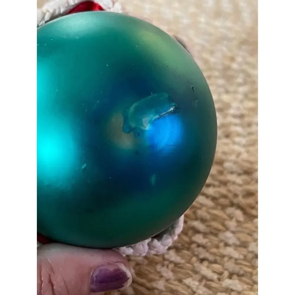 fat cat Christmas ornament blown glass ball
